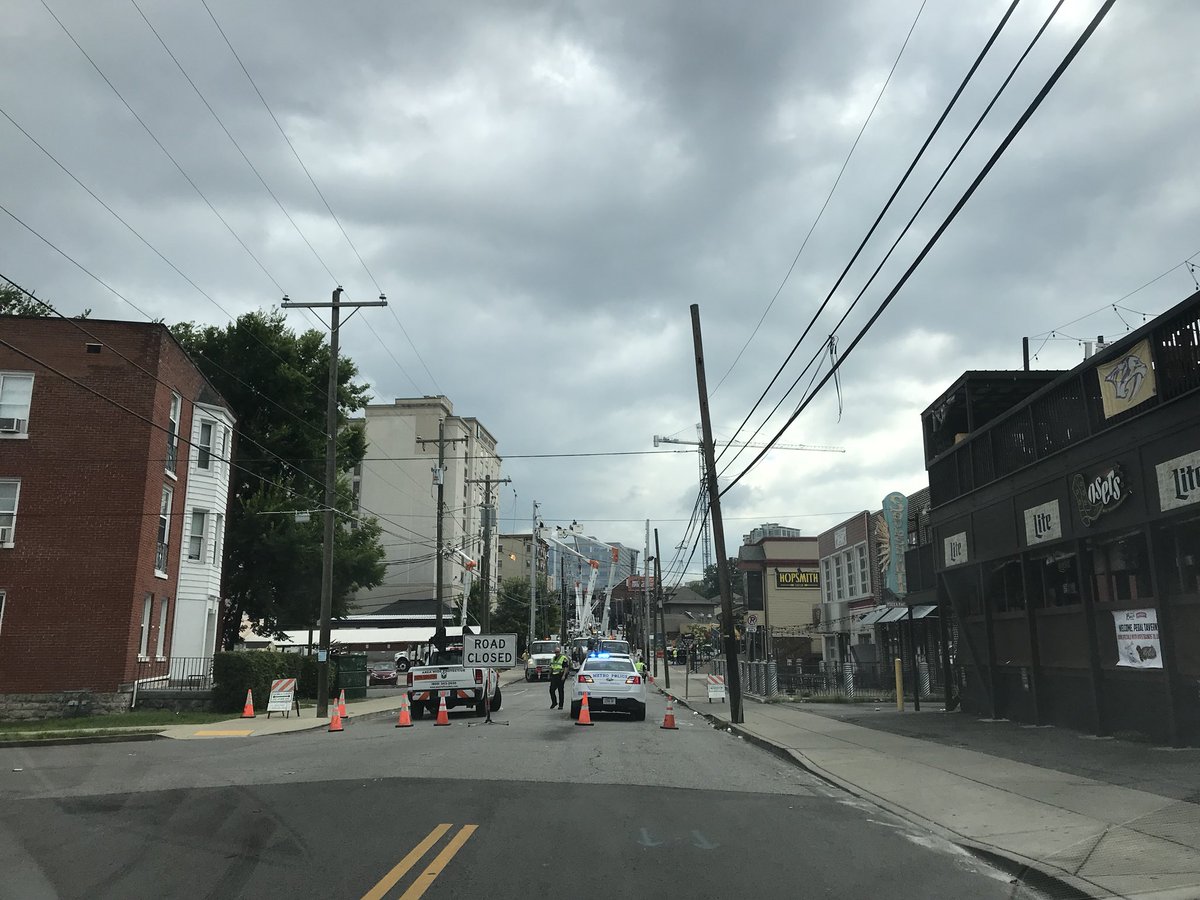 #STEERCLEAR - Dozens of NES trucks shutting down division in Midtown. <a href="/FOXNashville/">FoxNashville</a>