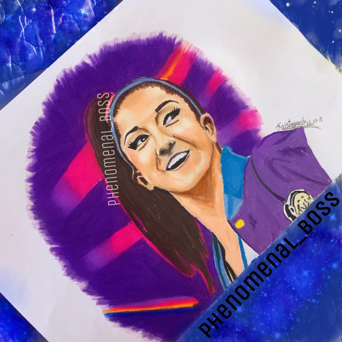 phenomenal_b0ss's tweet photo. #Drawing of @itsBayleyWWE 🙌🏻💙 #bayleywwe #summerslam #wwefanart #portrait #sketch #fanart #wwe #wrestling #huggersgonnahug https://t.co/kHPq3zNBId