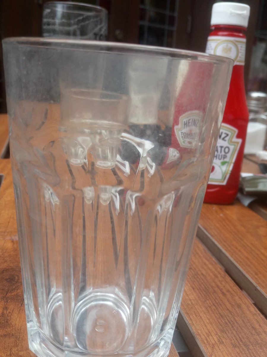 LauraNoirModel's tweet photo. @Wetherspoon__UK just ordered some drinks through your app and this is the state of the WARM DIRTY glasses that have been given to us with our pitcher. https://t.co/MjF1qkrsXe