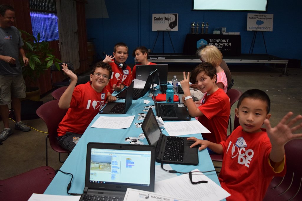 CoderDojoIN's tweet image. #CountdownToCode Reason 5 #kidswhocode should attend the #CDIHackathon: To meet other #kidswhocode from around #Indiana! (Time's running out...there's a few tickets left though! 2018hackathon.eventbrite.com)