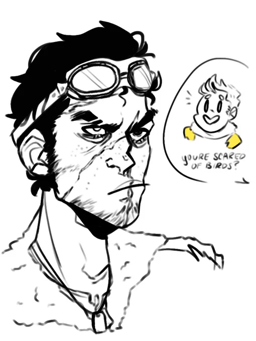 might never know what clancy looks like, but id imagine him to be a super cool looking guy but hes scared of birds and the dark. at one point he meets tyler (hopefully) and for a while hes the annoying sidekick ykno 