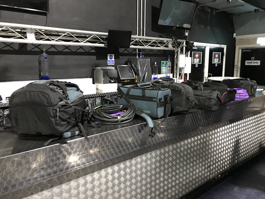 FirebrandVideo's tweet photo. What's in your #KitBag? #Firebranded equipment unloaded and we're ready to set-up at the Casino Rooms in Rochester for @IPWUK. https://t.co/nLjRdCkUA9