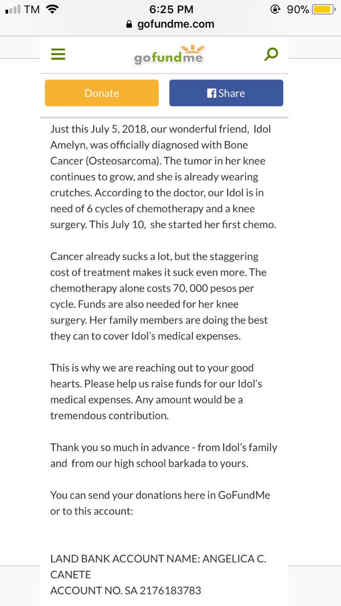 klintsamonte's tweet photo. It could happen to anyone. Unfortunately, it happened to her now at age 20. She can #WinAgainstCancer if we help her in this battle. So please do DONATE and retweet this. 🙏

GoFundMe: https://t.co/PbCnTknr1i
LandBank: ACCT NAME - Angelica C. Cañete. ACCT NO. - SA 2176183783 https://t.co/6CvN2WRV43