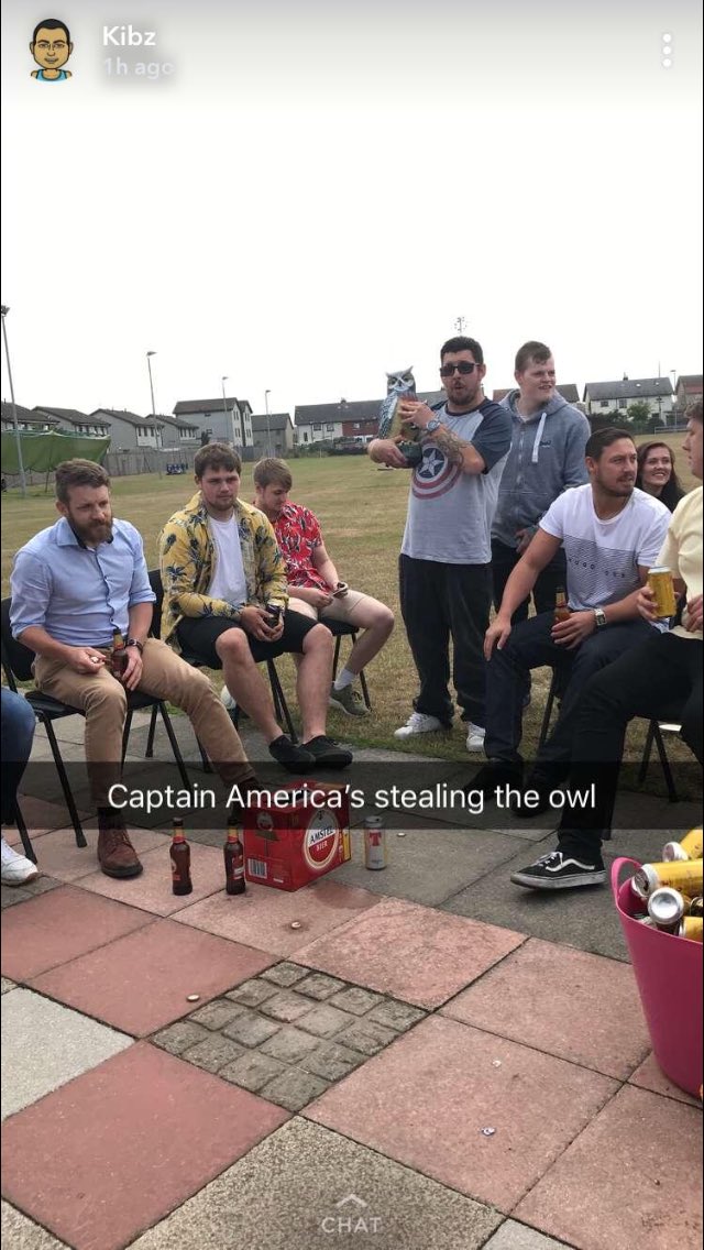 finlearick's tweet photo. @HMS_MONTROSE whilst in town can you keep an eye out for this fella coming to see the ship. He took the cricket clubs owl yesterday and would like it returned. If he comes on board give us a tweet. Thanks https://t.co/xKpHh4T4bu