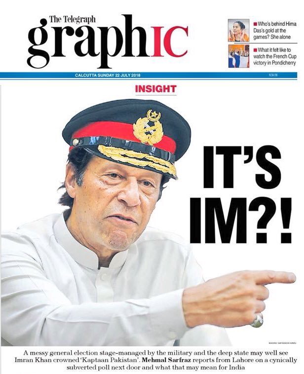 ShamaJunejo's tweet image. This is how Imran Khan and the  #Election2018Pakistan are being reported worldwide.
#Telegraph