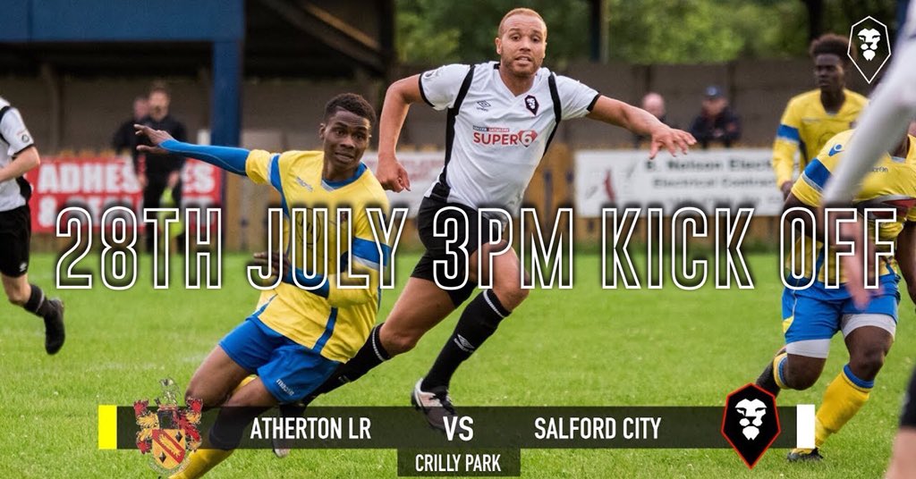 AthertonLRFC's tweet photo. This should be a top game, National league side @SalfordCityFC sending a team down at Crilly Park. Get down and have a look at our newly put together @nwcfl side if you can. £3 adults £1.50 concessions, kids free with paying adult #upthelr https://t.co/GI0ID33KCk