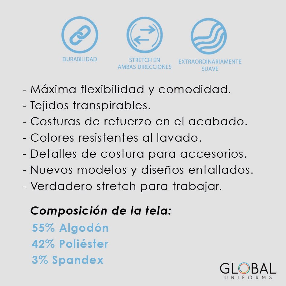 globaluniforms's tweet photo. Nuestra línea Workwear CORE STRETCH máxima flexibilidad y comodidad. Con 20% más de algodón y spandex obtienes más suavidad al tacto. Resistentes y de fácil cuidado!
#Cherokeeuniformes #uniformes #uniformesmedicos #medicos #doctores #odontologia #cirugia #clinica #veterinaria https://t.co/azNDcjvDvx