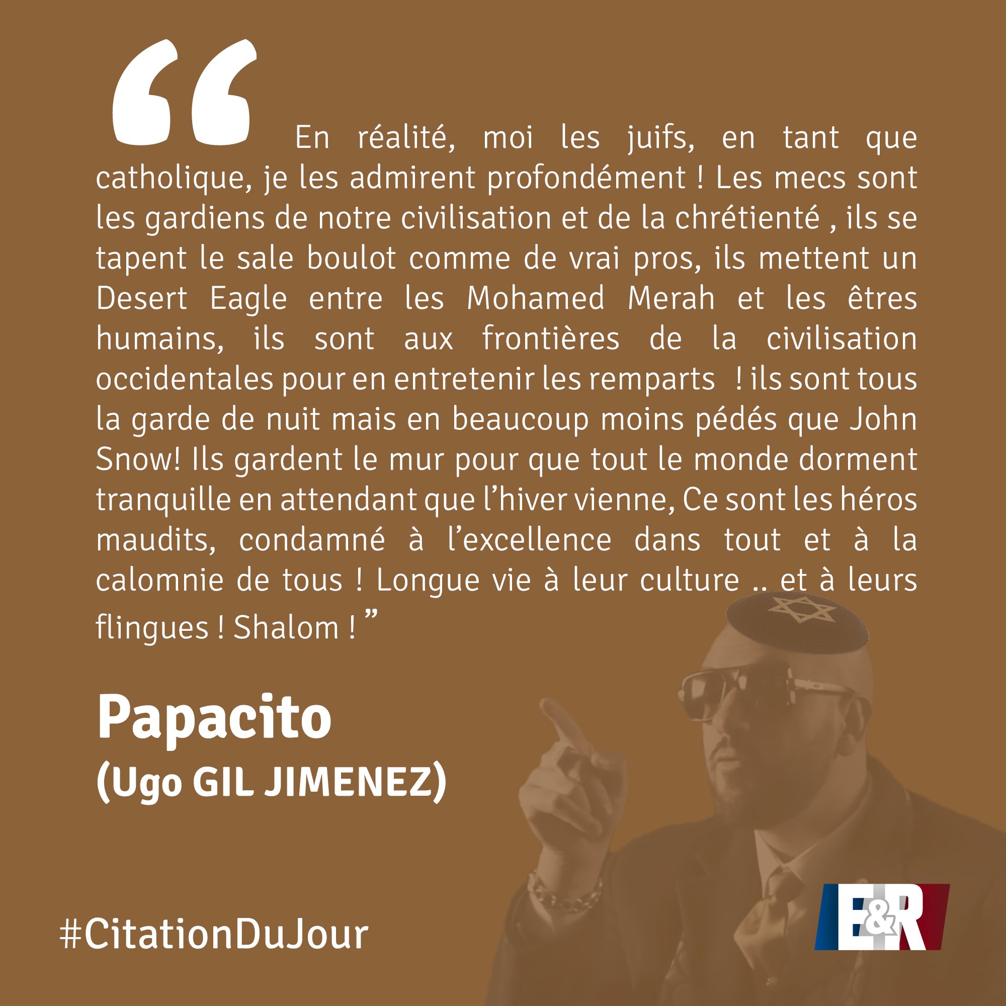 E R National A Quel Point Le Binome De Raptordissident Papacitofdp De Son Vrai Nom Ugo Gil Jimenez Se Soumet Il A Israel L Orthographe Est La Meme Desole Pour Les Yeux