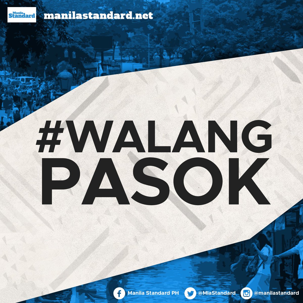 #walangpasok UPDATE:  as of 8:00PM
PROVINCES 
Calabarzon 
All levels Private and Public
-Province of Cavite 
-Province of Laguna
-San Mateo, Rizal 
-Taytay, Rizal
