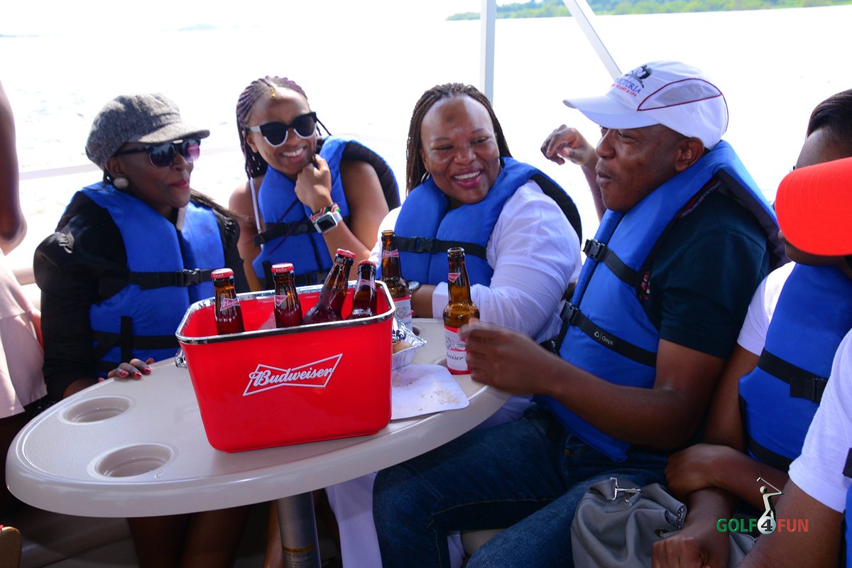 Golf4FunSA's tweet photo. PICTURES: Boat cruise powered by @BudweiserUG

#g4fpearlofafrica guests were chauffeur driven by KIA to Munyonyo were they boarded &amp; enjoyed 1 hour boat cruise to the @lvictoriaserena marina where welcome cocktails from @UgandaWaragi pineapple awaited them. https://t.co/fskIcg1zwo