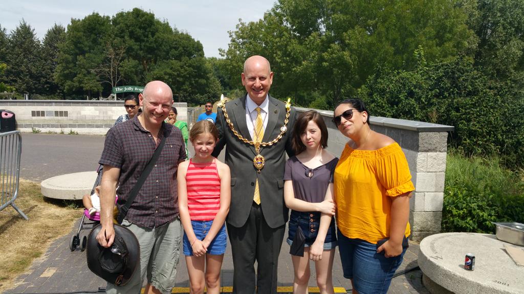 The Mayor meeting visitors to Maidstone's Community Mela. Come and join the fun at Whatman Park today.
