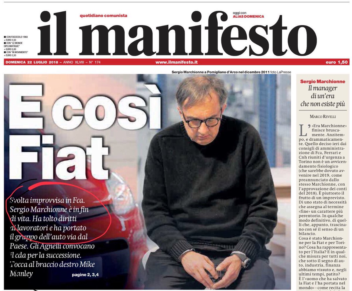 BentivogliMarco's tweet photo. Cari amici de @ilmanifesto a parte che con le fabbriche chiuse si tolgono TUTTI i diritti, ma può elencare il manifesto quali diritti siano stati tolti? (ribadisco, ai lavoratori) 
#Marchionne https://t.co/KvWmiAmaG0