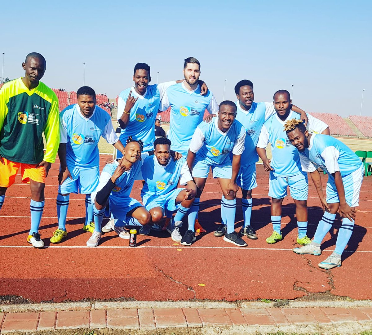 KwestaDaKAR's tweet photo. What a day it was yesterday! My legs are still heavy from the match we played, Haven't ran like that in a while! Congrats to #Zone3(Amabharete) for winning the tournament & S/O to #PeaceLovers for being worthy finalist! What a game! More pics on the #RapLyfWinterGames page. https://t.co/1cruImKjX8