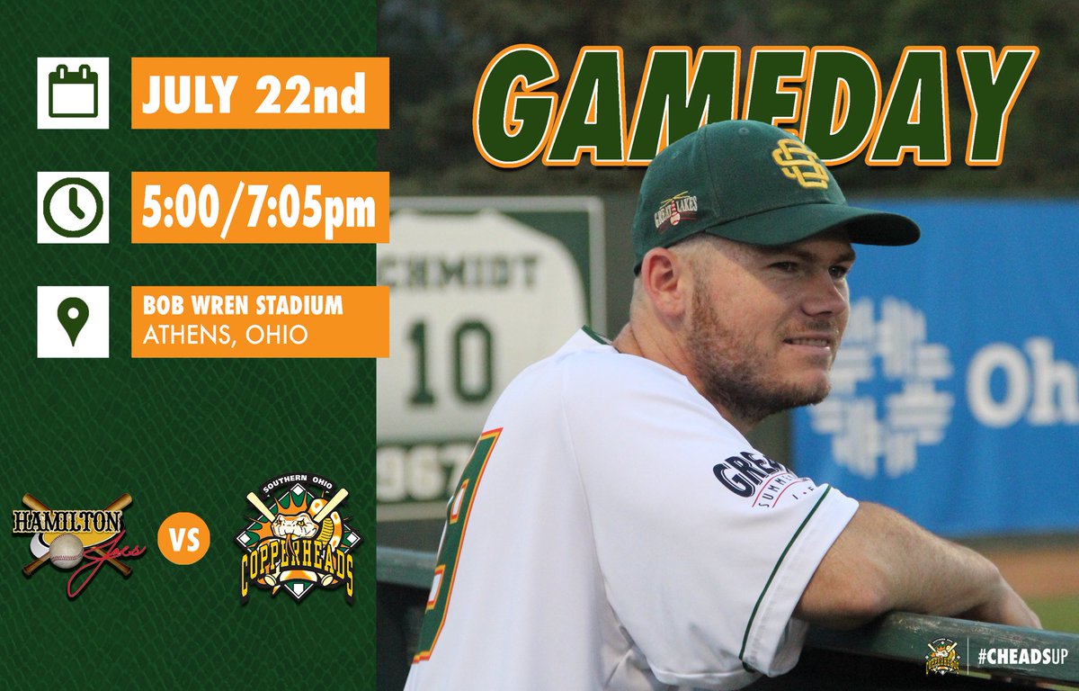 Copperheads's tweet photo. It’s #DoubleCheader time 👍

🆚 @HamiltonJoes 
⏰ 5:00pm 
🏟️ Bob Wren Stadium
📍 Athens, Ohio
📻 https://t.co/yoxXbLzYdt                      

#CheadsUp 🐍 https://t.co/6XAHQTogLr