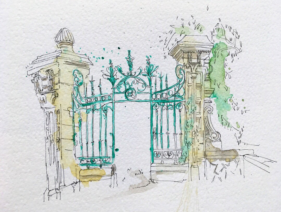 julien_ferran's tweet photo. Ustaritz mansion domain portal
28/02/18 #sketch  #sketching  #architecture #watercolor #paint #painting #draw #drawing #usk #urbansketch #urbansketchers #sketchwalker #portal #gate #bellepoque #color #tree #ustaritz #basquecountry #paysbasque #archmore #drafting #sketchbook https://t.co/bF4HVKExhN