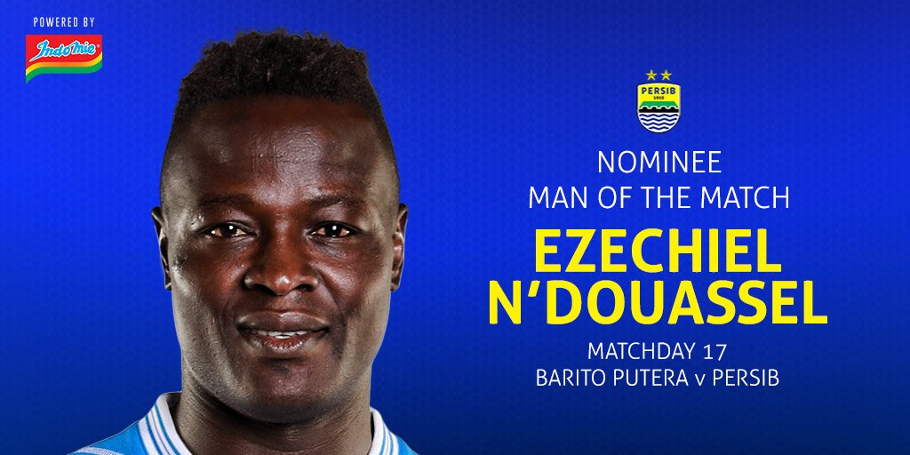 The last, si pencetak gol kedua, dengan catatan statistik:
3 shots (1 on target)
3 create chance
14 pass (57% completion)

3 foul 😌

#SatukanTekadJuang dengan Retweet / Likes jika kamu memilih Ezechiel N'Douassel sebagai MoTM #PERSIBday kali ini.