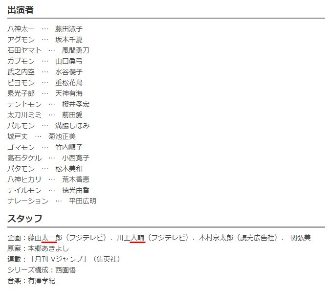 ヒデヲミ בטוויטר デジモン主人公の名前を タ 縛りにしたのはテイマーズ デジモンアドベンチャーの太一 02の大輔はプロデューサーの名前から T Co M6qqi23hz2 一般人の方が時々誤解しておられること