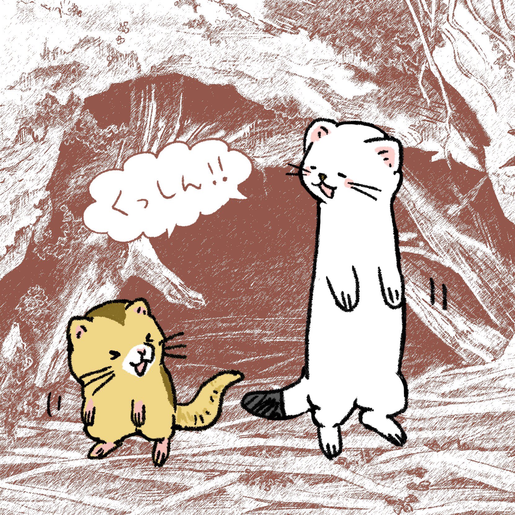 M Bworksたかむらすずな オコジョとヤマネ 信州での放送ご覧になられた皆様 ご視聴ありがとうございました 今日は第1話の おこやま についてのイラスト せっかくなので気まぐれにこぼれ話 みたいな生態や長野についての豆知識 を紹介できたらなと