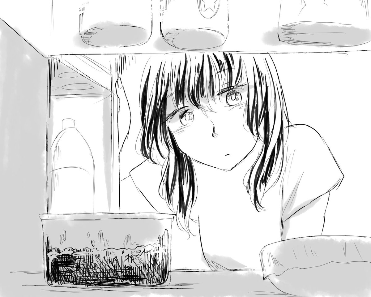 冷蔵庫を覗くと(@xxxShiotsuki ) 