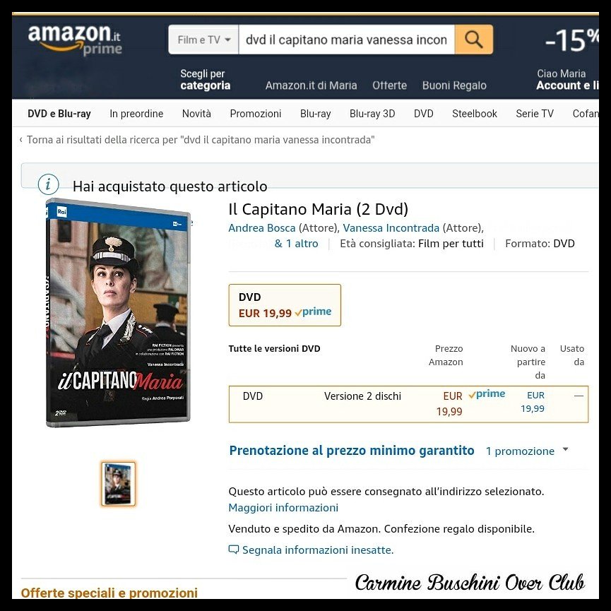 BuschinerMari's tweet photo. Su Amazon è possibile prenotare in anteprima i dvd de #ilCapitanoMaria con il nostro @_Carmine_b 💖
#CarmineBuschini https://t.co/LnNlh23qRN