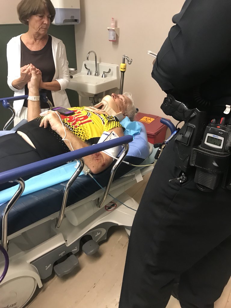 AdamCianciarulo's tweet photo. Remember that cyclist you see on road is someone’s son/daughter, husband/wife, grandma/grandpa etc. My grandpa was hit by a car this morning on his roadbike. Looking like a couple broken bones - thankfully nothing worse. #bepatient https://t.co/kgaFPIpZA3