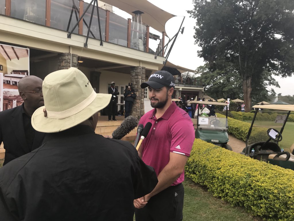 Sunshine_Tour's tweet photo. Part of the deal! @MikePalmTree has won his first Sunshine Tour title and now he has media duties! What a week at #KCBKarenMasters #ItBeginsHere https://t.co/zmz3QN1Fr0