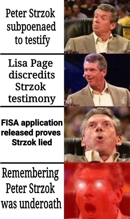 TimSchmitt2012's tweet photo. If Strzok isn't sitting in a a jail cell by the end of this day, there is no justice. #LockHimUp #FISA FISA https://t.co/p6v2taLHb6
