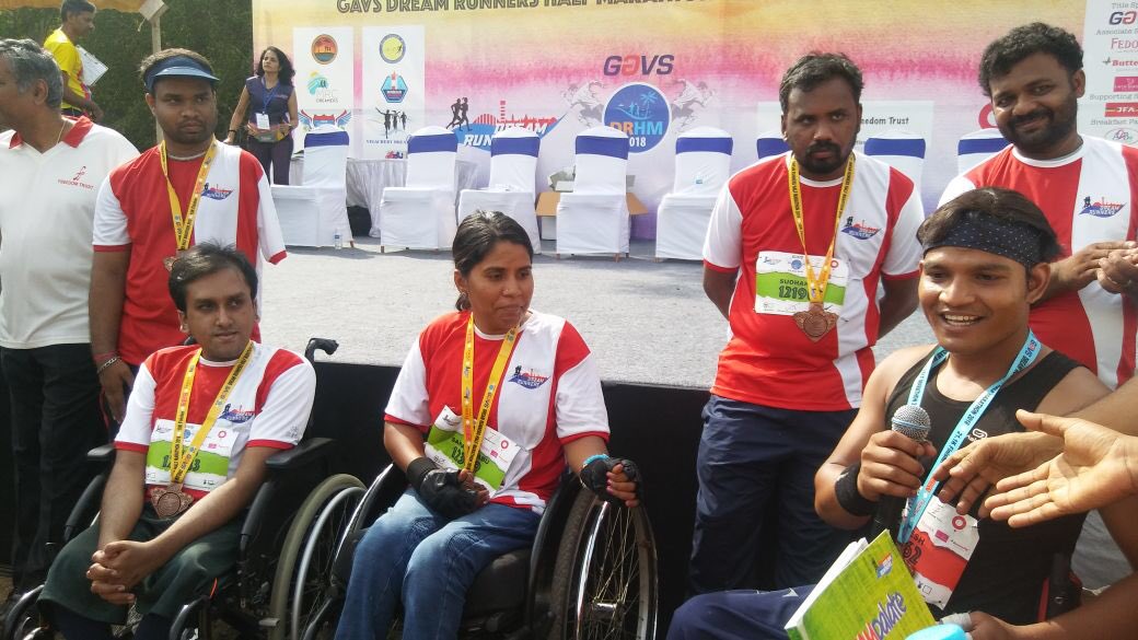 insideneurealm's tweet photo. Differently abled people who participated and completed the race today #GAVSDRHM2018 #runclean #runresponsible https://t.co/0Ew8c2QHaI