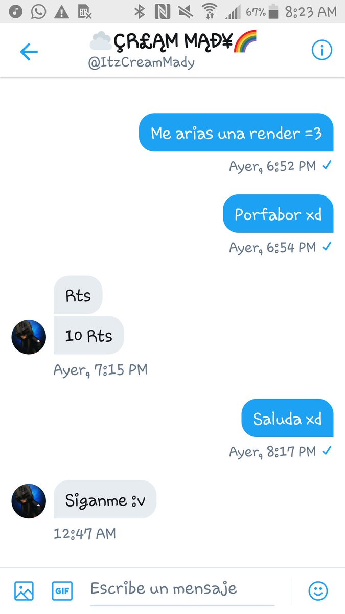 10 RT PARA QUE @ItzCreamMady 
Me haga Una render pe :v