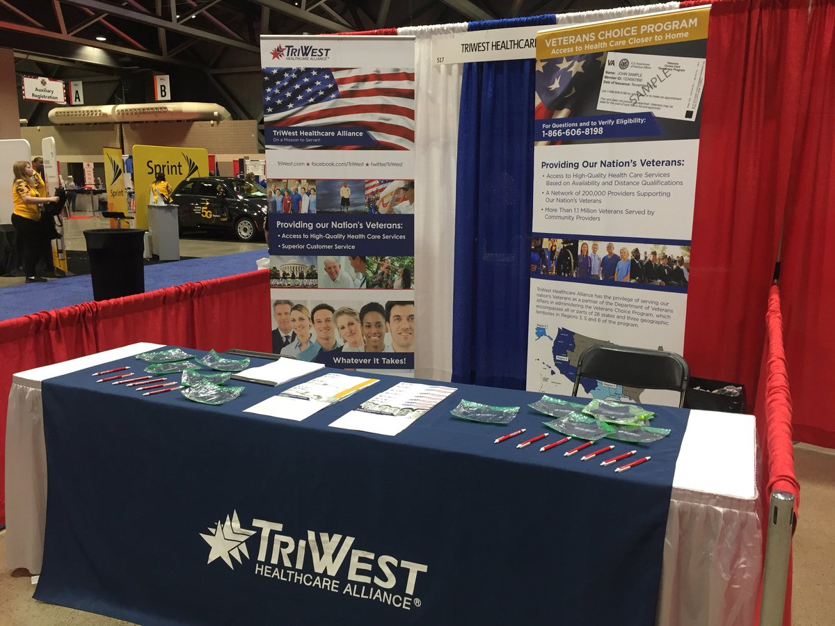 Good Morning <a href="/VFWHQ/">VFW National HQ</a> members from around the world! <a href="/TriWest/">TriWest Healthcare Alliance</a> is proud to once again be a sponsor of #VFWConvention and invites everyone with questions about #VA Choice Program to stop by booth 517 in the exhibit hall today!