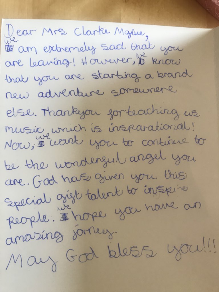 lclarkemcghie's tweet photo. A 9yr old girl wrote this in my leaving card. Touching words. Sow good seed and it will never be forgotten. Never give up doing good no matter how the going gets tough. What ever seed you sow you will one day reap. #sowgoodseed #touchingwords #goodseed #dogood https://t.co/VrBtv4OiSH