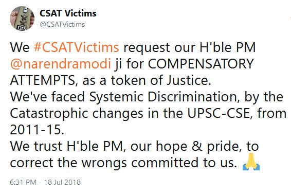 ShriRamDoot's tweet photo. Request of #CSATVictims doesn't take away anything from anyone, it's sans trade-offs.
But, we youth, shall always appreciate a positive gesture of empathy &amp; Justice.
@BJYM @poonam_mahajan @OfficeofPoonamM @Madhukeshwar  @ABVPVoice @SunilAmbekarM @AshishSainram @shriniwas_hr https://t.co/tm2YT9akcR