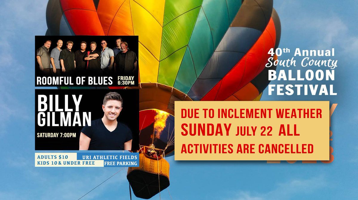 All of SUNDAY activities have been cancelled due to inclement weather. #scballoonfest