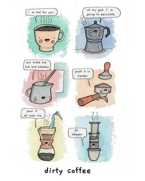 Baristas will never look at coffee the same again. (Illustration by me).