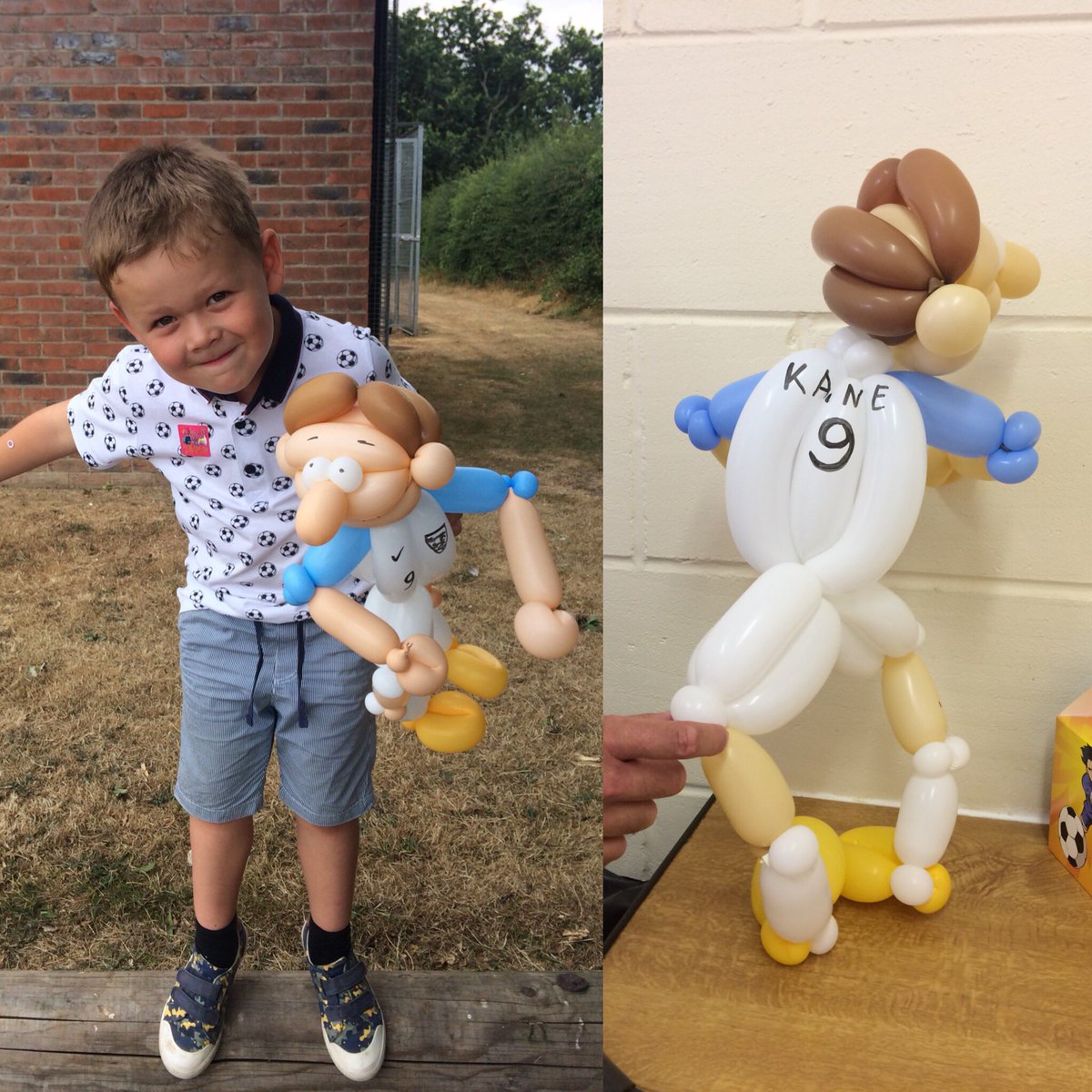 Redbond44's tweet photo. Special appearance from @HKane at my football mad nephews 5th birthday party @England @SpursOfficial #football #balloons #worldcup https://t.co/QvqVxNWI7I