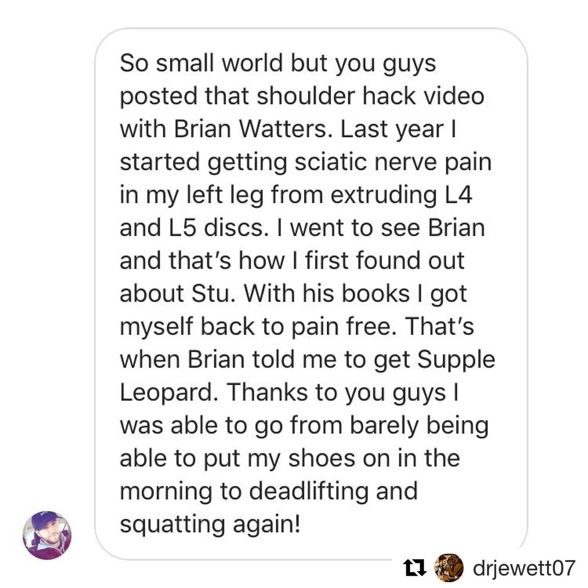 drbrianwatters's tweet photo. “He is talking about Stu McGill here. This is why I practice the way I do. You are going to get yourself out of the hole, I am just there to drop you a rope and teach you how to climb it.” @DrJewett #strengthtraining #clinicalstrength @mobilitywod @backfitpro @SuppleLeopard1 https://t.co/FJr72u74hq