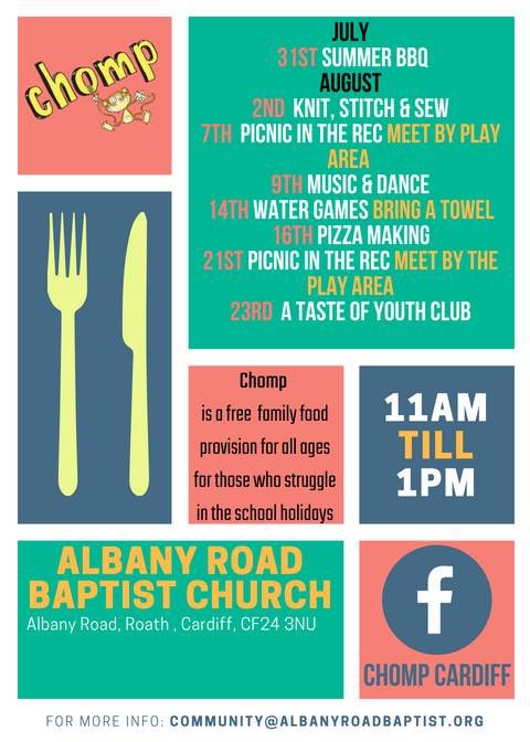 Don’t forget that Chomp will be running with <a href="/Roathcommunity/">Roath Co-ordinator</a> again this Summer. See the flyer to find out more. #Chomp #Community