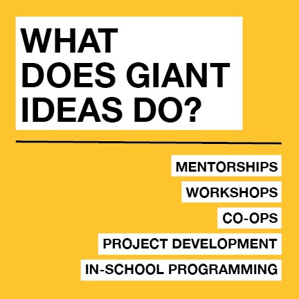 giantideasorg's tweet photo. Giant Ideas is an initiative that helps educate our future scholars and explore numerous areas of future sustainability through the concept of IDEAS: Innovation, Design, Engineering, Architecture and Science.

Giant Ideas works with students on several levels of programming: https://t.co/8DMOWEIKNy