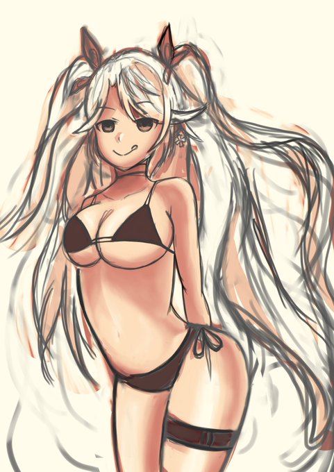 さぐりさぐり、塗りの模索でオイゲンさん描いてたらこの時間や 