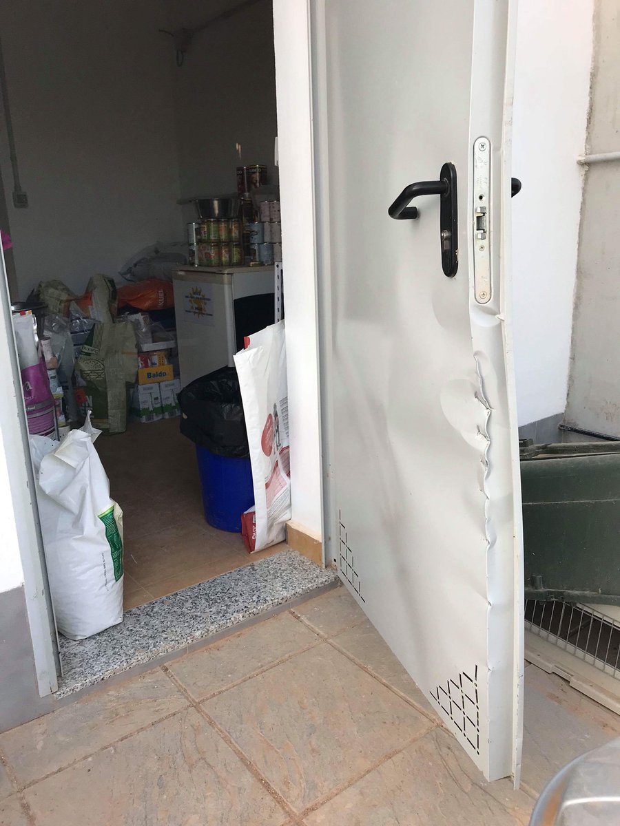 GalgosdelSol's tweet photo. GDS was robbed early Saturday morning. Luckily no dogs or volunteers hurt but we need more security. Next time the dogs or humans might not be so lucky Help us here please please please https://t.co/EiZ0IqEptX https://t.co/tiyn29Hv0R