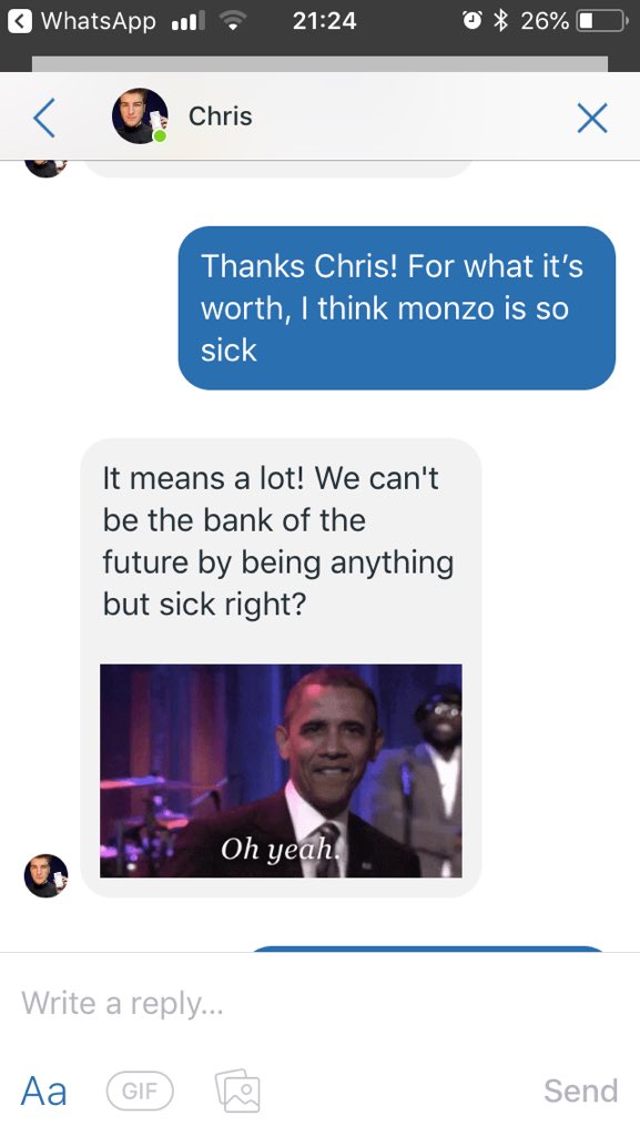 JessicaCrook14's tweet photo. Wow made a new bff on the @monzo support chat. 10/10 would recommend monzo, the use of memes is outstanding https://t.co/YPhLMyVt3r