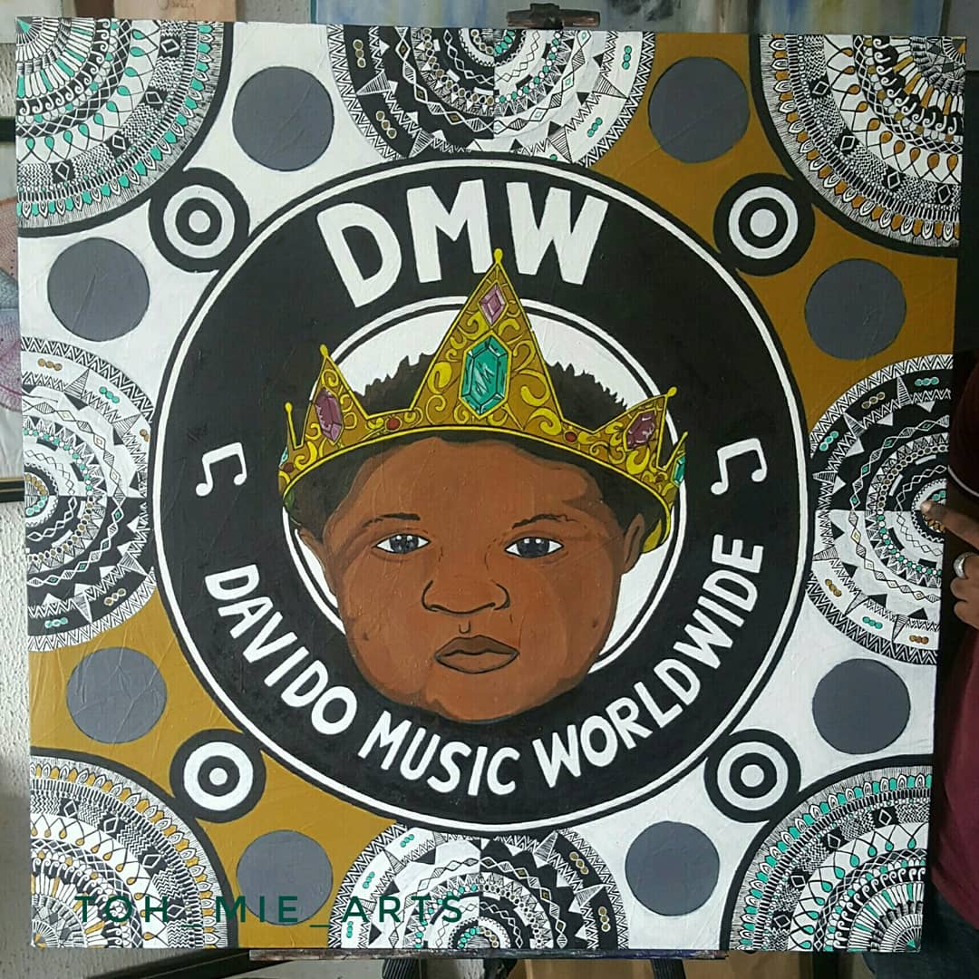 t_omisin's tweet photo. Hey guys, I did this painting of the DMW logo. Please RT till they see it 🙏. @iam_Davido @yondamusic 🙌🙏 thanks man. https://t.co/tXe3rQ7D51