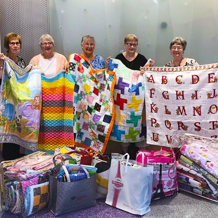 🧡 💜💛💚💝💙 We want to extend a warm THANK YOU to the "Quilting Grannies" for donating 50 of these beautiful #handmade quilts to our kids at Peyton Manning Children's Hospital. Your hard work and generosity will bring so much comfort to the families in our hospitals!  🧵