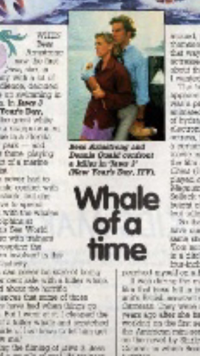 thedailyjaws's tweet photo. #Jaws3D received its UK premiere on Boxing Day 1986, here’s how they trailed it in the Christmas @tvtimesmagazine that year. A film about a #shark, bit just a shark film, a #Jaws film, and they go with ‘Whale of a time’? I know it was set at Sea World, but c’mon! #Jaws3DWeek https://t.co/GKZhQWayjJ