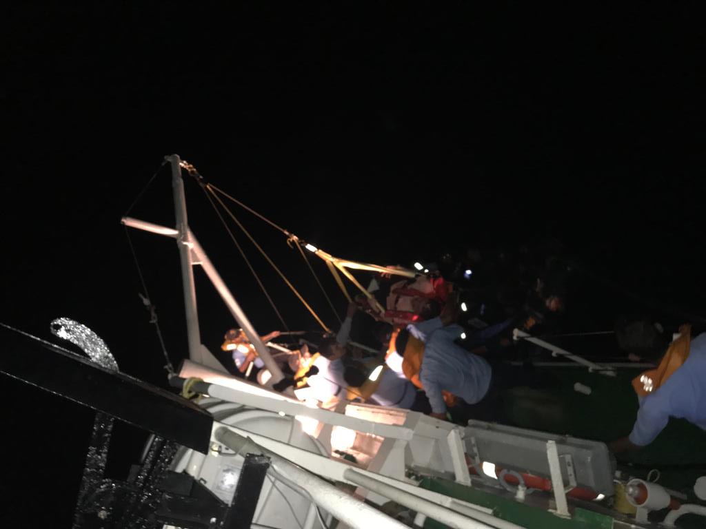 IndiaCoastGuard's tweet photo. An 49 year old critically injured #Ukrainian Chief Officer on board MV 'Ornella' at sea enroute to #penang #Malaysia from #Chittagong #Bangladesh needed emergency medical treatment yesterday night. @IndiaCoastGuard Interceptor Craft #Medevaced him to GB Pant hospital #Portblair. https://t.co/TZBVoBpb8r