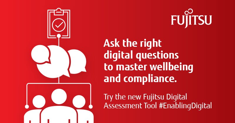 FritzBrenker's tweet photo. Asking the right questions about how you can master wellbeing & compliance by #EnablingDigital is critical to delivering a step-change. #Fujitsu's new Digital Assessment Tool enabled by #Citrix will give you an insight into where you are right now
https://t.co/xROtrVZSYK https://t.co/rUnzSBBAz3