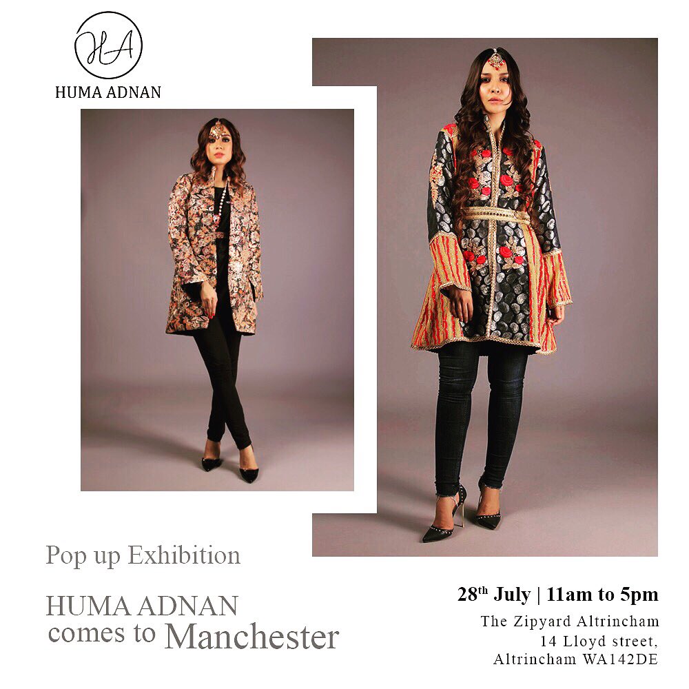 For one day only Huma Adnan will be bringing her exquisite designer collection and jewellery to the store. 😍😍😍😍😍😍👌👌Please do drop by......SATURDAY 28th JULY 11-5pm at The Zipyard Altrincham