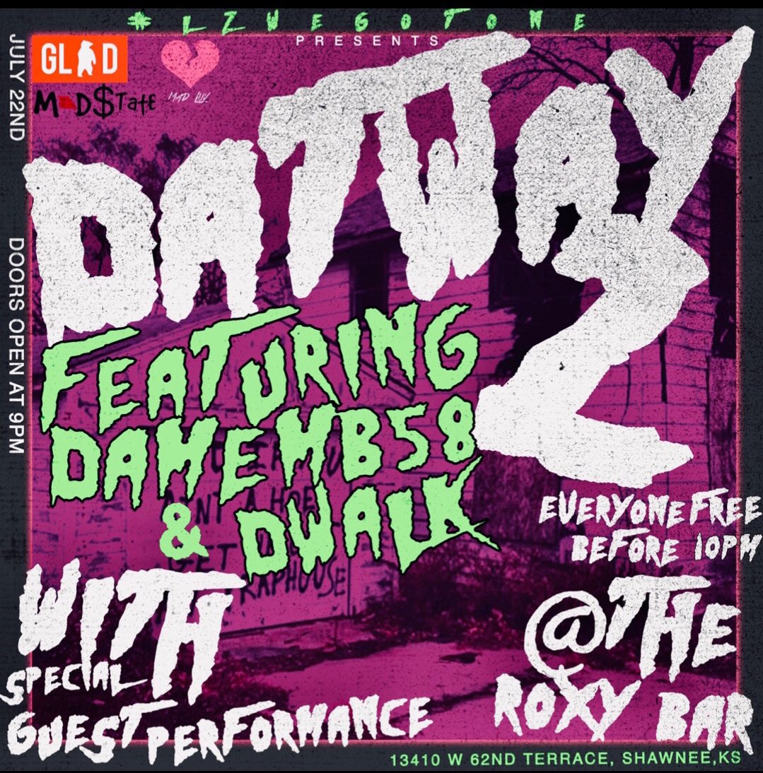 LzWeGotOne's tweet photo. 🚨NEW LOCATION🚨 TODAY❗️THE ROXY BAR • 13410 W 62nd Terrace ❗️DOORS OPEN AT 9 PM - EVERYONE FREE UNTIL 10 - 18 TO ENTER 21 TO DRINK 🗣 #DATWAY2 https://t.co/yl6XTbYovR