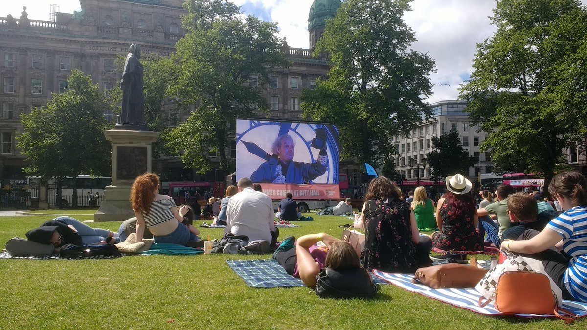Watching Hill Valley City Hall, while sitting in the sun outside Belfast City Hall!
Thank you @belfastcc and @coolfm for a brilliant family idea and sorting the weather.
#summercinema #BackToTheFuture