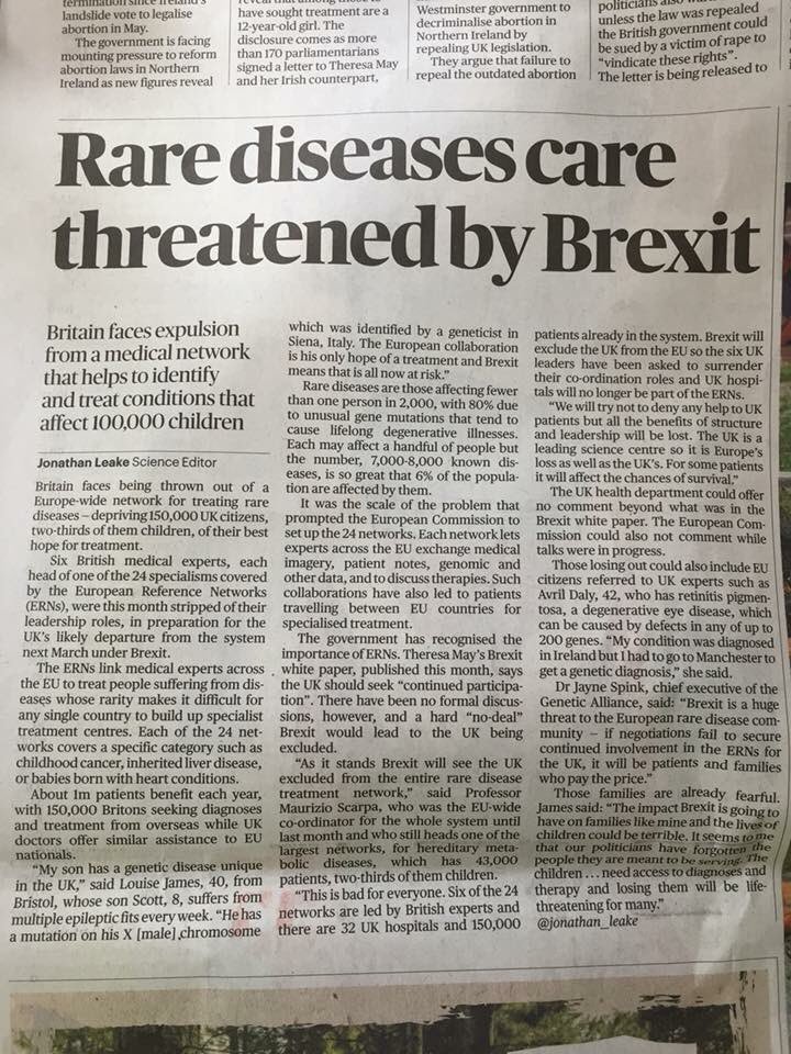 BushbyKate's tweet photo. An unmitigated mess. Arguments about the benefits of membership of the EU have been simply not heard. We and our #raredisease patients are the victims of an ill thought out vote and consequences far beyond a sensible interpretation of #Brexit. https://t.co/0RNNGecDjs